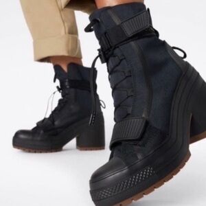 Converse Black and Brown Heeled Boots